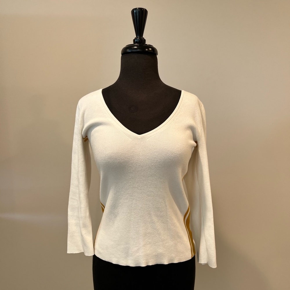 Express White and Yellow Top